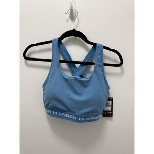 Under Armour Crossback Mid Sports Bra Blue Heather Women's XL NWT Compression
